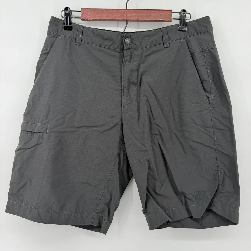 The North Face Hiking Shorts Mens 33 Gray Technical Cargo Utility Stretch Trail
